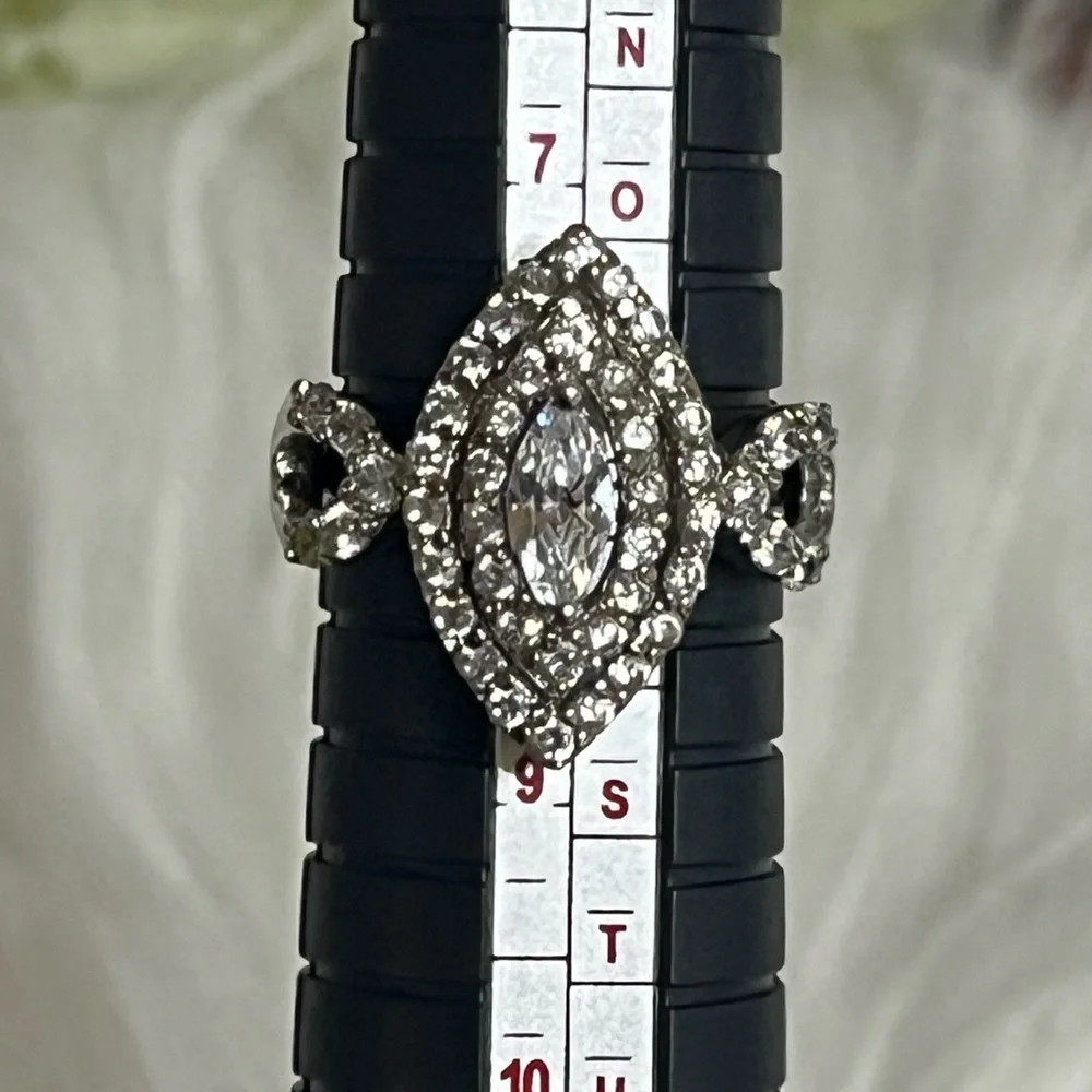 Sterling Marquise Sparkling WS Signed Ring